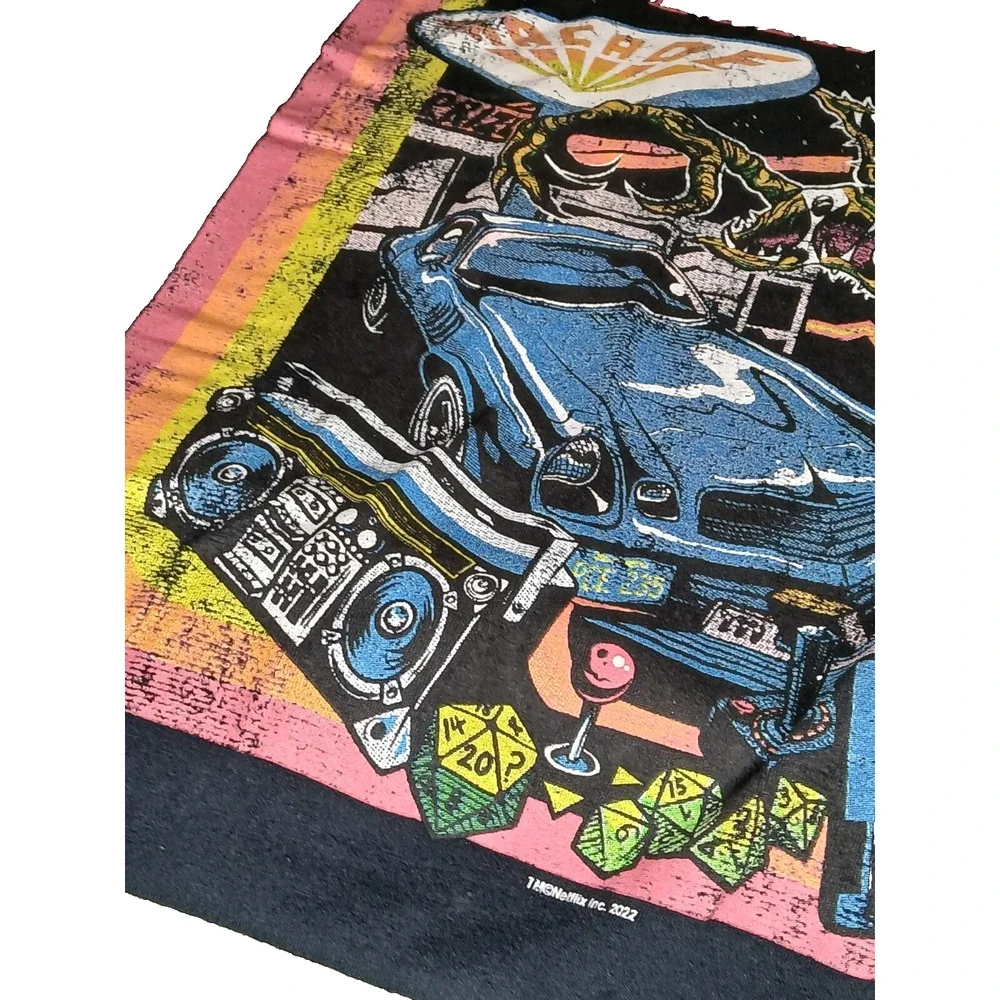 Stranger Things Retro Mens M‎ T-Shirt Crew Black Multicolor Graphic Print Arcade